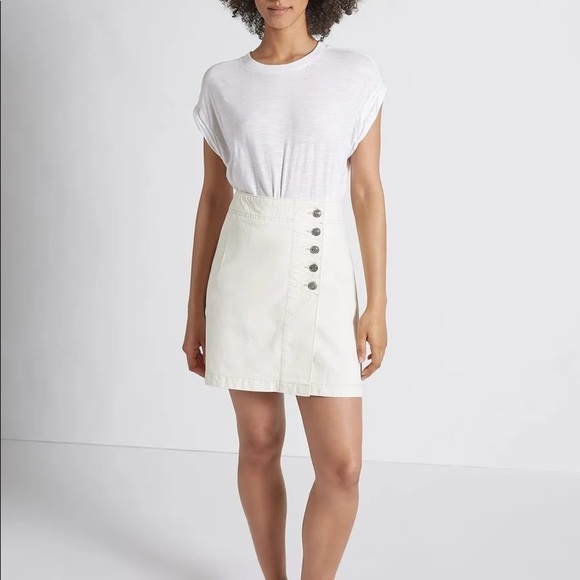 NWT Current / Elliott The Love White Denim Mini skirt - Picture 1 of 15